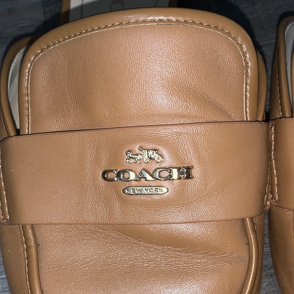 Coach Brown Leather Mules - Picture 2 of 5
